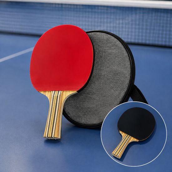 Imagen de Paleta De Ping Pong 3 Estrellas + Funda  Rojo An (anatómico)