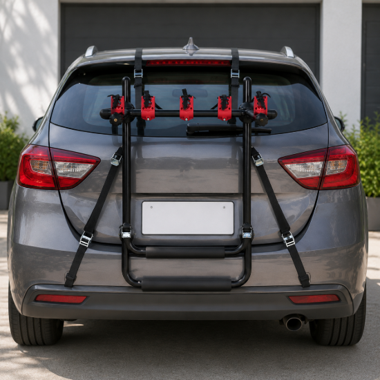 Imagen de Porta Bicicleta Rack Para Auto Transporta Hasta 3 Bicicletas Rojo