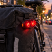 Imagen de Luz Trasera Doble Led Usb Bainbow Bicicleta Casco Negro