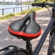 Imagen de Asiento Super Acolchonado Bicicleta Grueso Negro 25x20cm